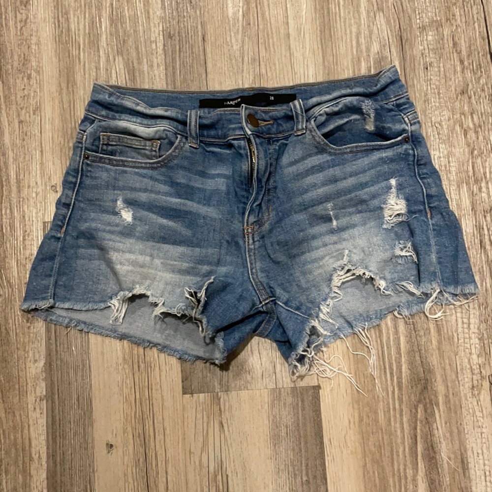 Harper Distressed Jean Shorts size 28
